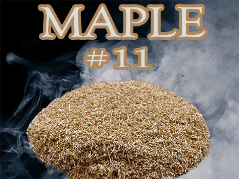 Our Maple Piccolo® no 11 dices into pieces ranging from ge .5mm and le 1mm. Produces a very mild and sweet smoke!  Great for fish and poultry! Our Maple Piccolo® no 11 dices into pieces ranging from ge .5mm and le 1mm. Produces a very mild and sweet smoke!  Great for fish and poultry!